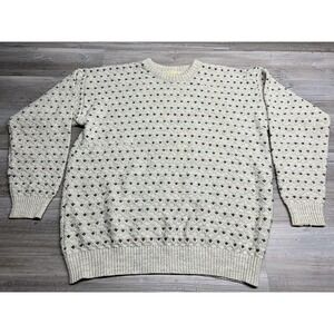 VINTAGE St Johns Bay Ivory Cotton Blend‎ Sweater Warm Winter Diamond XLT